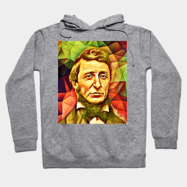 Henry David Thoreau Snow Portrait | Henry David Thoreau Artwork 9 Hoodie by JustLit